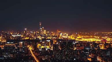 8K大气延时俯瞰北京朝阳区城市繁华夜景视频的预览图